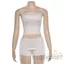 MAPLEPOET-Áo mùa hè dành cho nữ Bộ chấm in hình ống hở lưng không dây + Quần short lưng co giãn Trang phục 2 món