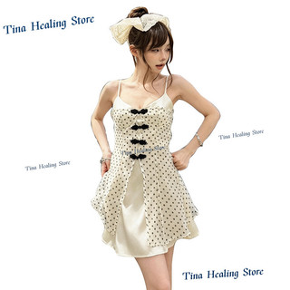 Đầm yếm chấm bi phong cách Hàn Quốc, ôm eo tôn dáng, thời trang nữ mùa hè cho nữ