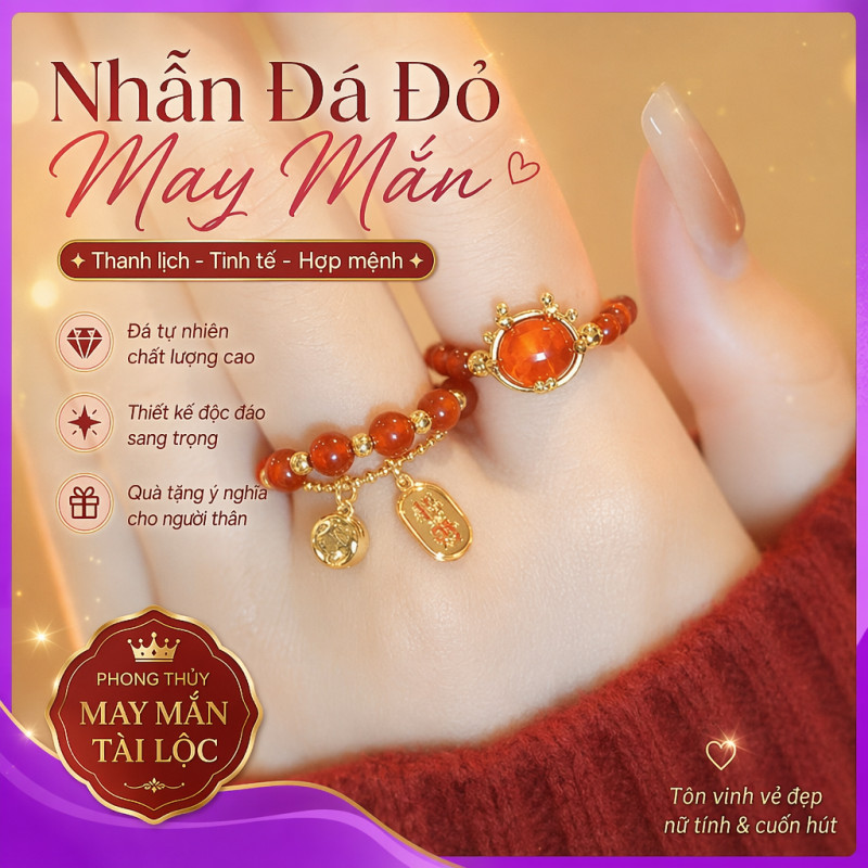 🔥 Sư phụ cầu phúc 2027 Phiên bản giới hạn🔥 Nhẫn Cinnabar Benming Năm Đỏ Rồng May Mắn Nhẫn Ánh Sáng Sang Trọng Cao Cấp Niche Thiết Kế Chỉ Số Nhẫn Ngón Tay Phong Cách Mới Rồng Năm Nhẫn Nữ