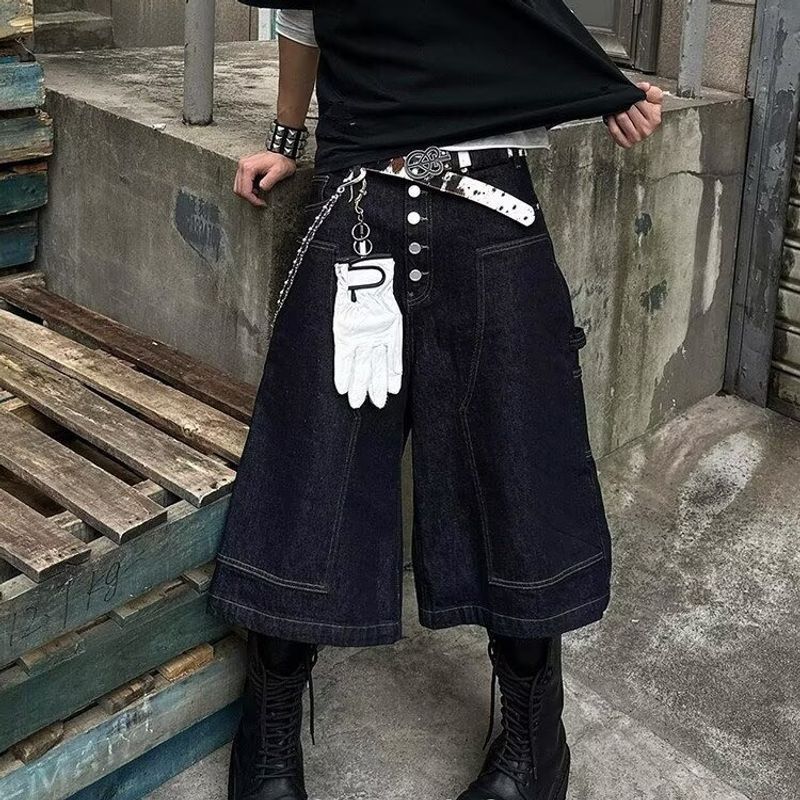 Quần crop Denim nam VG Quần short đa năng thông thường và thoải mái