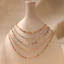 Vòng cổ chuỗi đính cườm đầy màu sắc, trang sức Choker xếp chồng lên nhau dành cho nữ