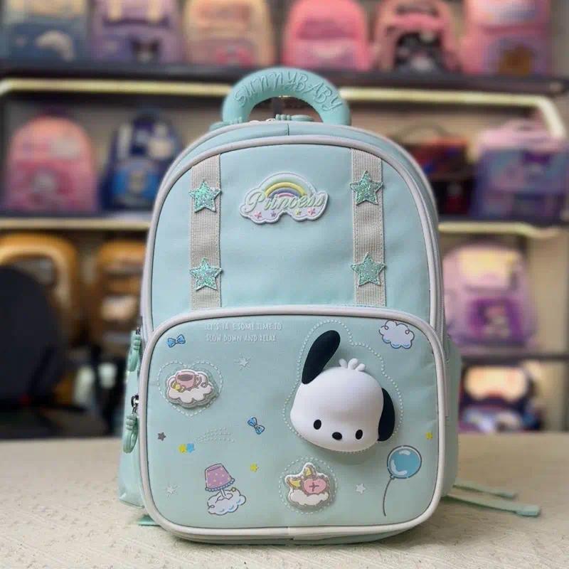 (TẶNG HỘP BÚT) Balo chống gù cao cấp size nhỏ cho bé 14-37kg có CHARM xịn dễ thương hình Kuromi, Melody- Kimbunshop41