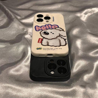 Ốp điện thoại hình chú chó con giả mạo cho iPhone 16Pro Max girl 11 12 13Pro Max 14Plus 15Pro XR XS Max 7 8 Plus