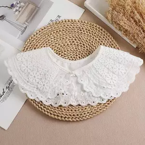 PNPIA- Nữ Cổ Giả Khăn Choàng Có Thể Tháo Rời Áo Trang Trí Ren Lãng Mạn Hoa Thêu Nhiều Lớp Cổ Giả Áo Sơ Mi Cổ Áo Sơ Mi Cổ