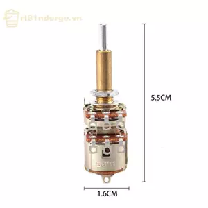 Ge 16type Máy đo điện áp trục đôi có công tắc A50K B50K Chiều dài trục 30mm n