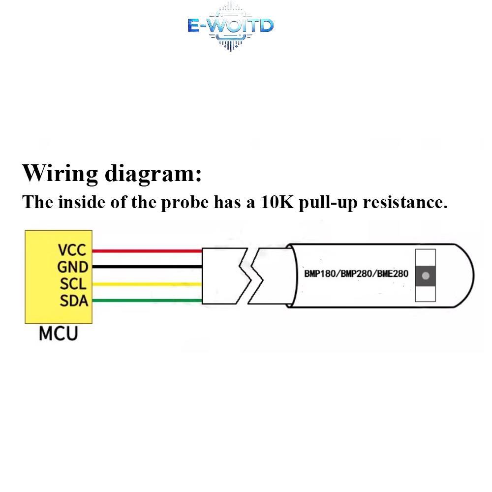 E-WOITD Độ chính xác cao Nhiệt độ Độ ẩm Áp suất khí quyển Mô-đun cảm biến tích hợp BMP180 BME280 BMP280 Bộ phát đầu ra I2C E-WOITD