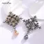 AqToCna Vintage Baroque Kim Cương Giả Chữ Thập Thổ Cẩm Dành Cho Nữ Pha Lê Ngọc Trai Nước Thả Thổ Cẩm Tiệc Văn Phòng Trang Sức Quà Tặng AqToCna