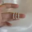 Nhẫn Ngọc Trai Giả Zircon Vintage Pháp Dành Cho Nữ Nhẫn Đính Hạt Co Giãn Thanh Lịch Tiệc Sang Trọng Quà Tặng Trang Sức Cưới [Mina]