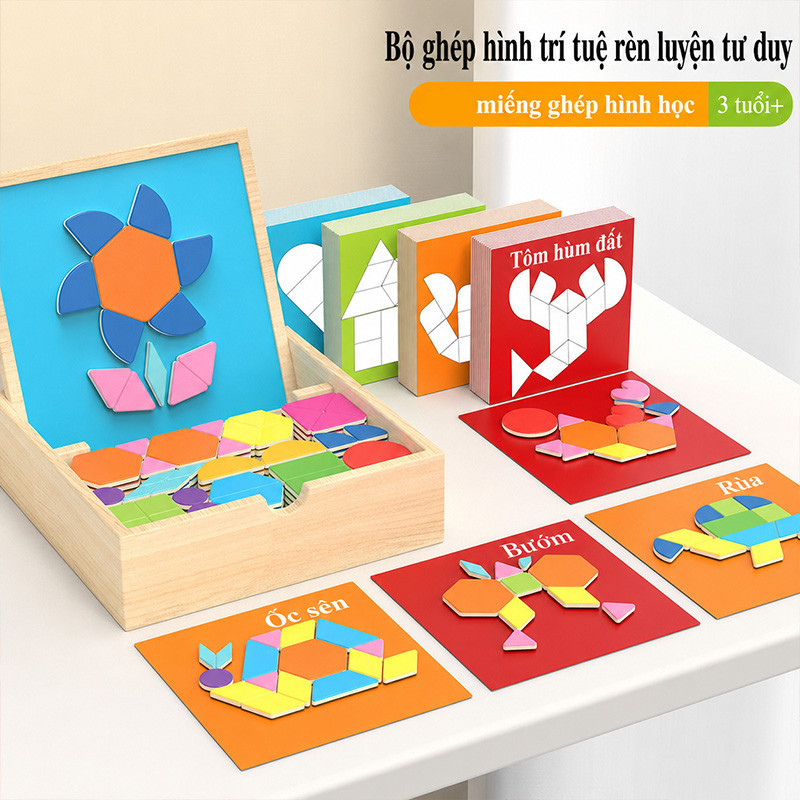 Trò Chơi Xếp Hình Tangram Bằng Gỗ – Đồ Chơi Giáo Dục Cho Trẻ, Rèn Luyện Tư Duy Logic, Quà Lý Tưởng Cho Học Sinh Tiểu Học
