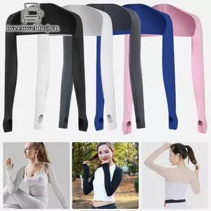 Nhíp Siêu Mỏng Tay Tay Áo Nữ Mềm Mại Một Mảnh Dài Tay Co Giãn Chống Tia UV Bao Tay Làm Mát Tay Thể Thao Tay VN