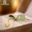 Tweeduj Vintage Phong Cách Dân Tộc Tốt Lành Đám Mây Giả Ngọc Nhẫn Có Thể Điều Chỉnh Nữ Phong Cách Trung Hoa Tính Khí Đơn Giản Thanh Lịch Nhẫn Tặng VN