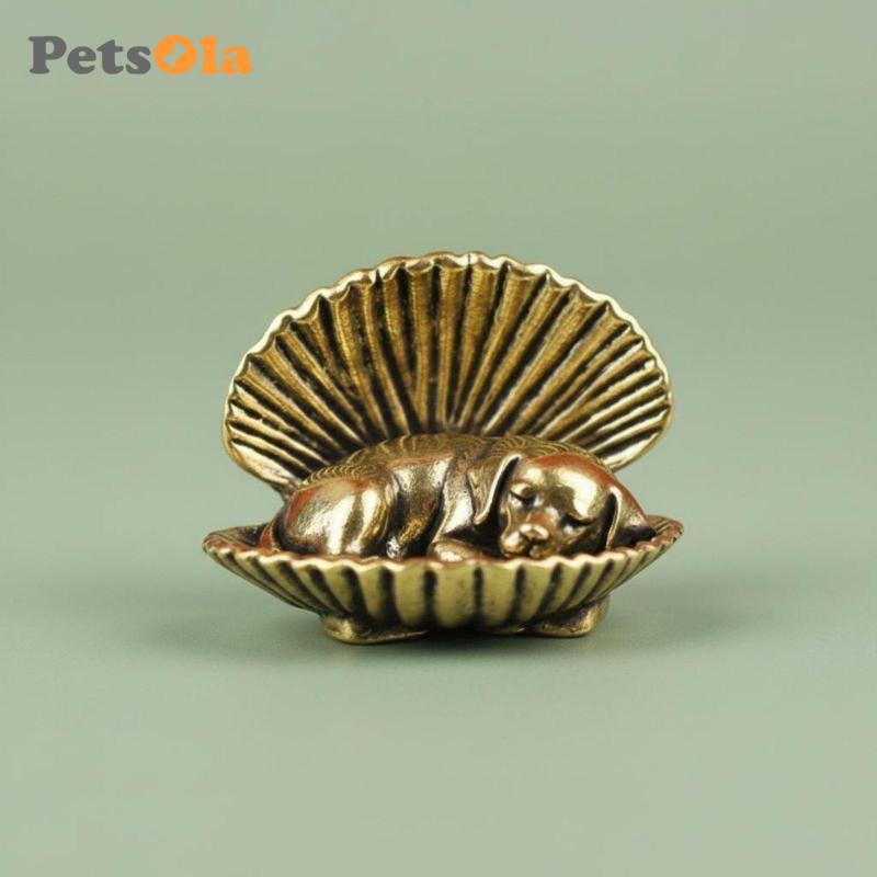 PETSOLA Kim Loại Chó Tượng Đồng Vỏ Chó Con Trang Trí Whimsical Trang Trí Nhà Cửa Cho Trà Kệ Bàn