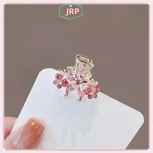 JRP Thời Trang Mini Cua Kim Loại Kẹp Tóc Nhỏ Phụ Kiện Tóc Cho Nữ Cô Gái Hồng Kim Cương Giả Nơ Hoa Tóc Pin Bên Nổ Kẹp JRP