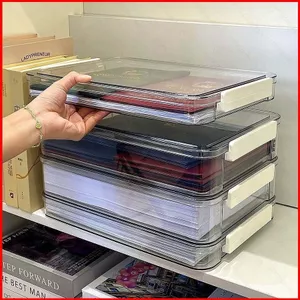 ST2 Hộp lưu trữ tài liệu bằng nhựa trong suốt có nắp giấy chứng nhận Giấy chứng nhận Hình ảnh Đồ gia dụng TS2