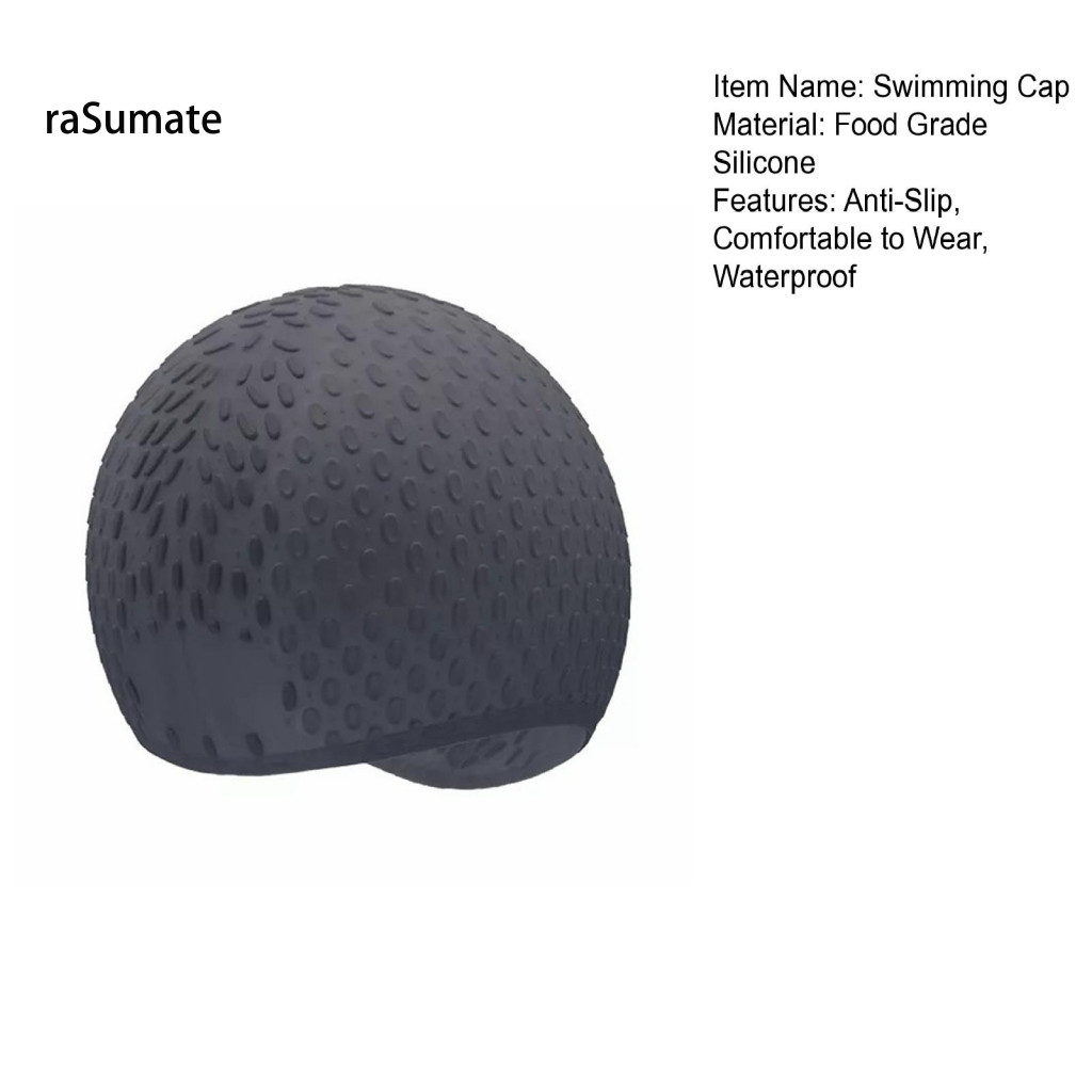 < rasumate > Mũ Bơi Có Bảo Vệ Tai Người Lớn Mũ Bơi Silicon Chống Thấm Nước Chống Trơn Trượt Mũ Bơi Co Giãn Cho Nam Nữ Mũ Tắm Màu Trơn Thích Hợp Cho Tóc Dài Và Ngắn