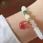 Vòng tay phong cách Trung Quốc Boho dành cho nữ có mặt dây chuyền đào Luy Trang trí thủ công