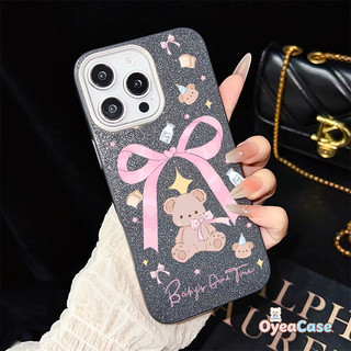 Ruy Băng Nơ Gấu IMD Lấp Lánh Dành Cho Huawei Pura 90 Ultra 80 Pro Plus Ultra Nova 14 Pro Ultra Y72S Y72 Y63 4G Honor 600 Pro X7D X5D Plus Magic 8 Lite Vỏ Màu Kẹo Hoạt Hình
