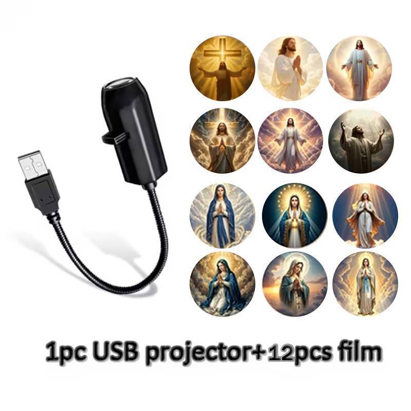 Springevenstar Mười Hai Mẫu Đèn Chiếu USB Tôn Giáo Trang Trí Phòng Ngủ Đèn Ngủ Cầu Nguyện Và Học Tập Springevenstar