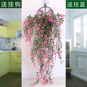Mô Phỏng Treo Tường Cây Nho Hoa Hồng Treo Hoa Lan Nhựa Trang Trí Treo Tường Mây Phòng Khách Trong Nhà Treo Giỏ Hoa Giả