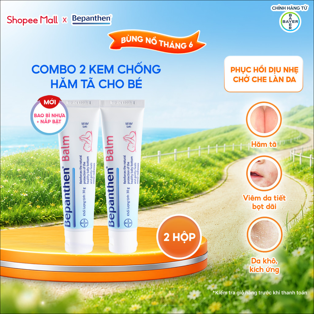 Combo 2 Kem Chống Hăm BEPANTHEN Balm Dạng Kem Mỡ Tuýp 30G