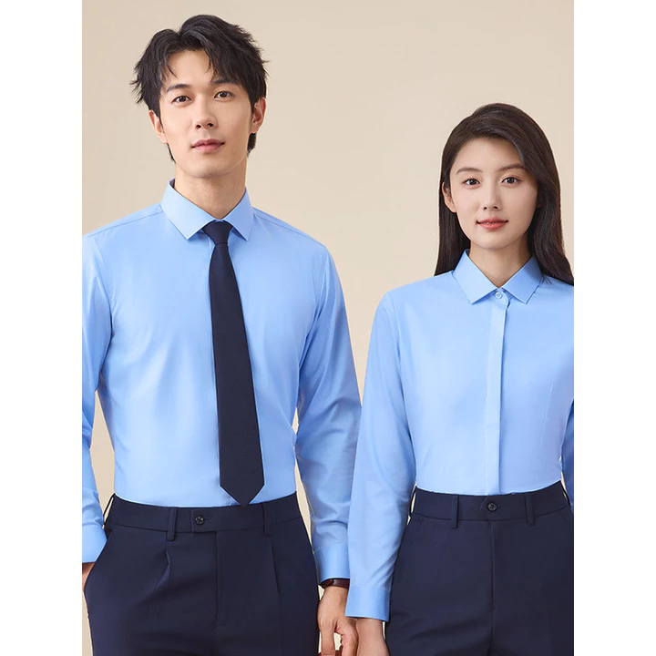 Áo Sơ Mi Xanh Chuyên Nghiệp Nam Ve Áo Dài Tay Quần Áo Nam Mới Quần Áo Sơ Mi Sang Trọng Trang Trọng Quần Áo Màu Xám Áo Mùa Hè