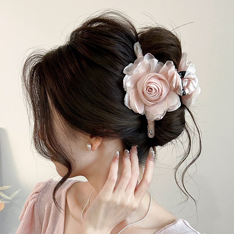 Kẹp Tóc Hoa Hồng Lớn Thanh Lịch Kẹp Tóc Nữ Cá Mập