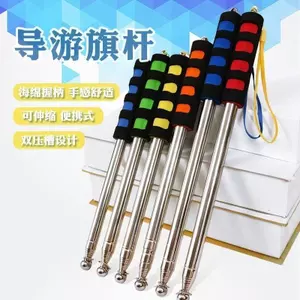 Dây buộc bằng thép không gỉ dày Hướng dẫn cầm tay Cột cờ Du lịch ngoài trời Xoay tay có thể thu vào Điểm roi dạy Baton Siêu nhẹ