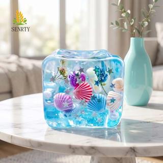 SENRTY Blue Ocean Ice Cube Quả bóng căng thẳng, Quả bóng mực mềm tăng chậm Đại dương Squishy, Chủ đề đại dương phục hồi chậm dễ thương Hình vuông Đồ chơi thần tài giác quan Giảm lo âu