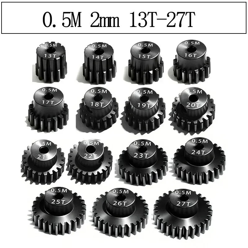1 Chiếc M0.5 Động Cơ Bánh Răng Bánh Răng 2 Mm Khẩu Độ 13T - 27T Cho 1 / 18 1 / 24 RC Mẫu Xe Buggy Xe Bánh Xích Phụ Kiện