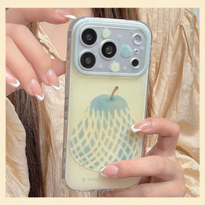 Ốp Lưng Cho iPhone 17PM 16 Pro Max 15 Hoa Văn Quả Lê Tươi Độc Đáo IMD Craft Chống Sốc TPU Mềm Chống Trầy Xước Bụi Bẩn Vỏ Điện Thoại