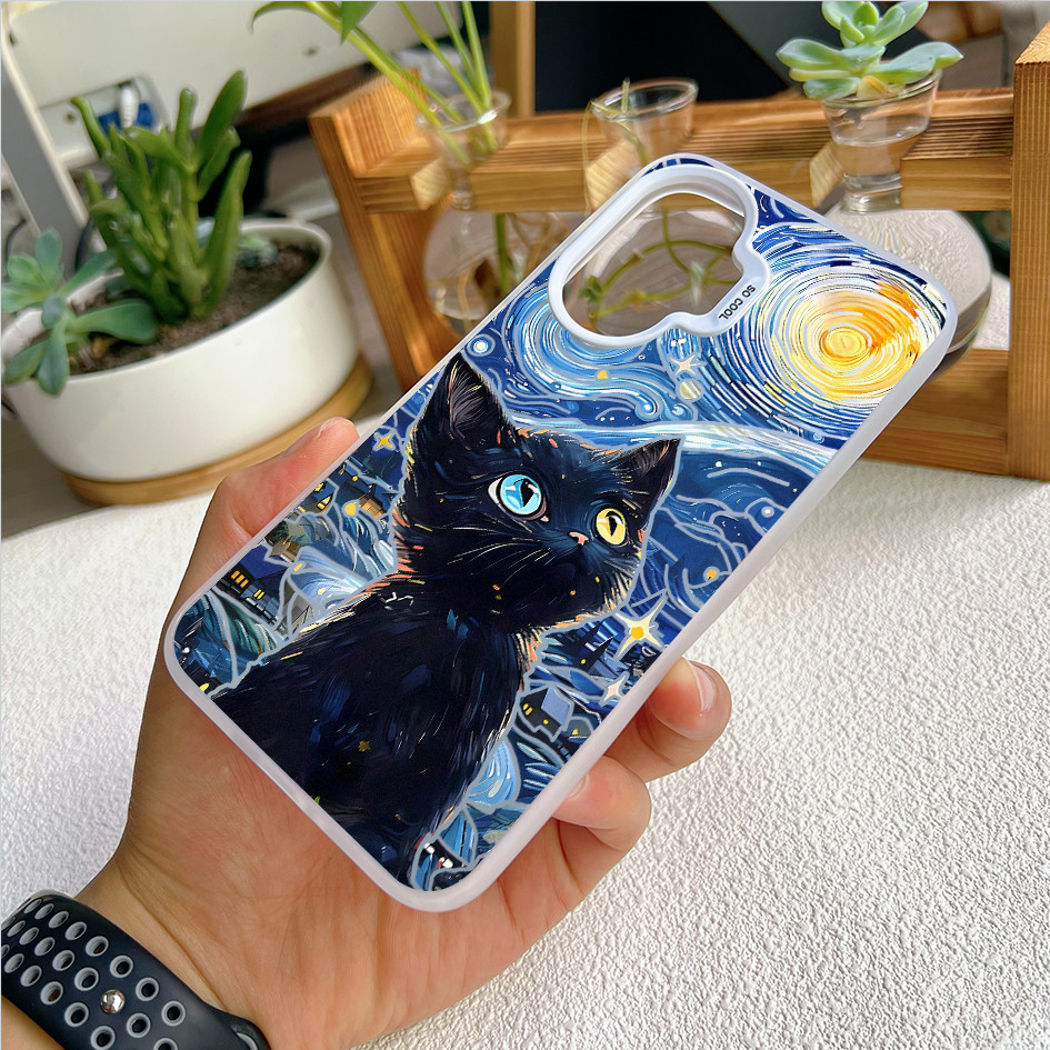 Dành Cho Redmi Turbo 5 Max / Turbo 4 / K90 POCO X8 Pro X7 X6 F8 F7 “Starry Sky Cat ” Vỏ Điện Thoại Cứng Cạnh Mềm / Note 15 / 14 Mi 17 15T 14T K80 K70 Vỏ Redmi Chống Sốc / Vỏ Poco