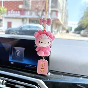 HelloKitty Xe Mặt Dây Chuyền Dễ Thương Hello Kitty Xe Móc Treo Trang Trí Xe Hơi kt Mèo Trang Trí Nội Thất Ô Tô Quà Tặng 26.3.22