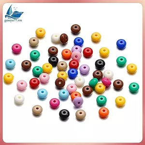 Hạt phẳng acrylic nhiều màu sắc cho đồ trang sức DIY - Size 4.5x8mm, khẩu độ 2mm