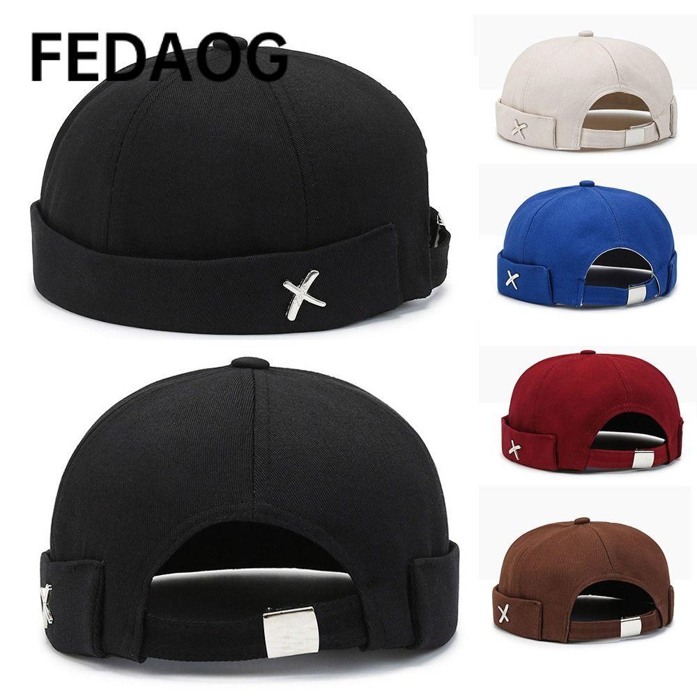 FEDAOG Mũ Docker không vành, Mũ vòm cổ điển kiểu giặt có thể điều chỉnh, Mũ beanie dưa màu trơn ngoài trời cho bé trai bé gái