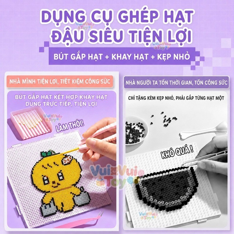 Bộ hạt xếp dạng chai – rèn luyện khả năng sáng tạo đồ chơi DIY đang hot không cần phân loại màu