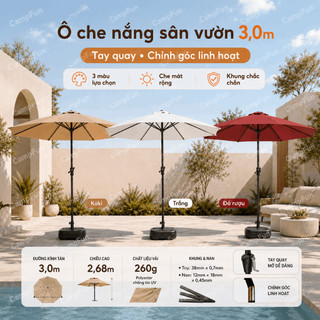 Ô dù sân vườn 3M ô dù che nắng lớn cho sân vườn Ô dù cho nhà cung cấp/sân rộng/quán cà phê có thể nghiêng