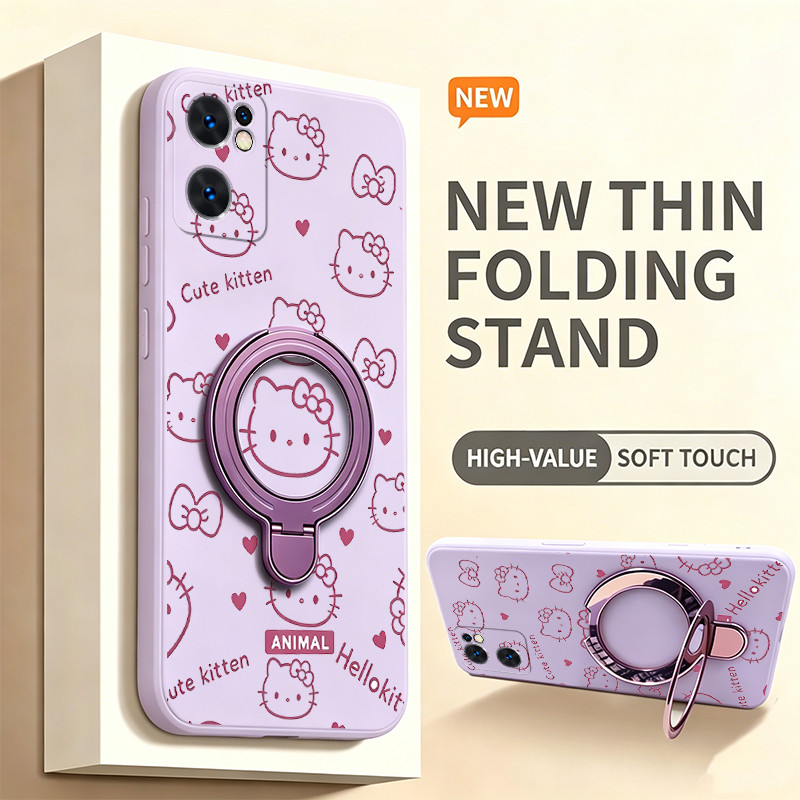 Ốp Lưng Cho OPPO Reno 7 5g Reno 7 4g Vỏ Điện Thoại Vỏ Mềm Silicon Chống Sốc Thiết Kế Mới Thẩm Mỹ Có Giá Đỡ Mèo Hồng Dễ Thương Cho Bé Gái Trong Suốt YTFUZJ1