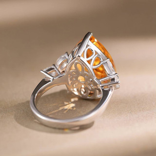 Châu Âu Mỹ ins Phong Cách Mới 15 Carat Vàng Hình Giọt Zircon Mở Nhẫn Nữ