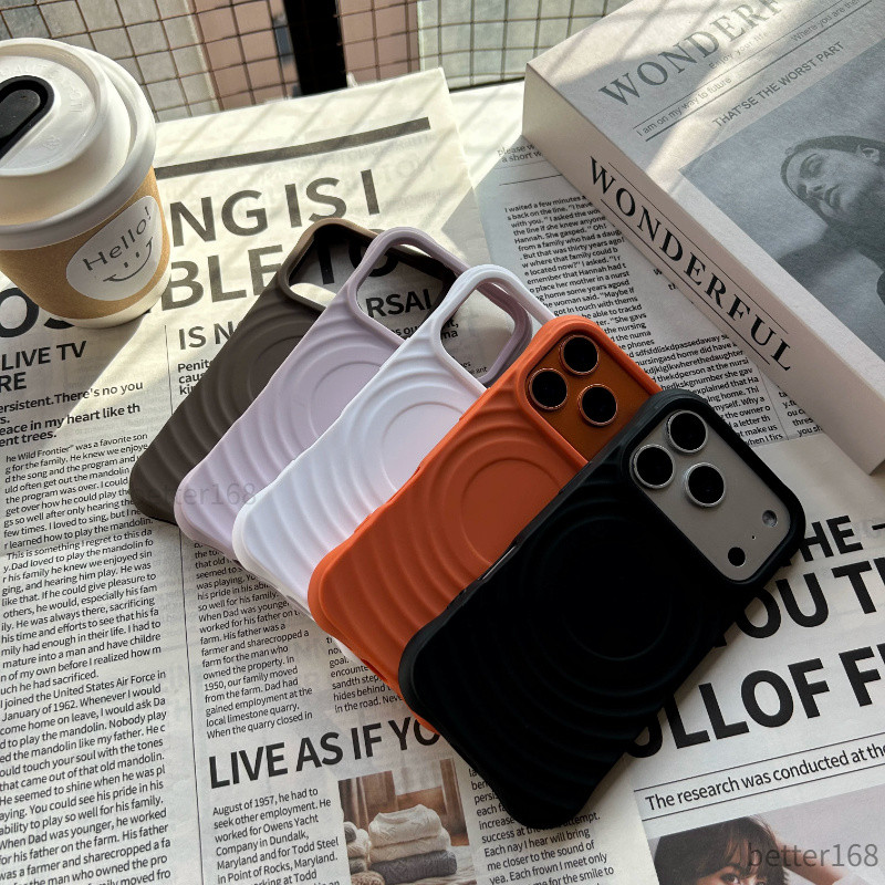 Ốp lưng silicone gợn sóng cho iPhone 13 14 15 16 17 Pro Max khung camera lớn chống va đập đẹp cho nữ