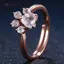 AqToCna Mèo Móng Vuốt Mở Nhẫn Nữ Vàng Hồng Pha Lê Zircon Nhẫn Quà Tặng AqToCna