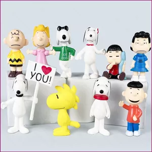YT4 10 Chiếc PEANUTS Snoopy Woodstock Belle Nhân Vật Hành Động Anime Merch Bộ Sưu Tập Dễ Thương Trang Trí