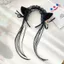 Mũ Tai Mèo Lolita cos Đen Trắng Ren Đầu Tua Rua Streamer Pure Desire Kẹp Tóc Ngọt Đầu Nữ HIUK