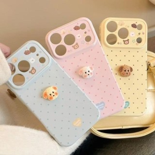 3D DIY Dễ Thương Blush Puppy Trường Hợp Điện Thoại Cho iPhone 17 16 15 14 13 12 11 Pro Max 16 15 14 Plus