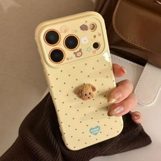 3D DIY Dễ Thương Blush Puppy Trường Hợp Điện Thoại Cho iPhone 17 16 15 14 13 12 11 Pro Max 16 15 14 Plus