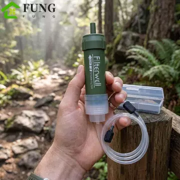 Ống hút lọc nước Mini FUNG, Máy lọc ống hút nước, Dụng cụ ngoài trời Uống trực tiếp Sinh tồn Máy lọc nước uống cầm tay Ống hút leo núi