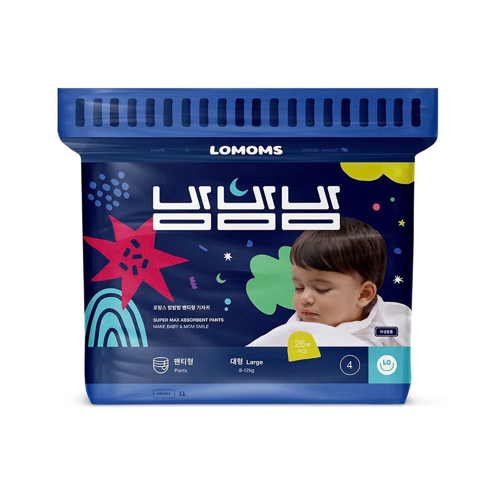 Tã/bỉm Lomoms BamBamBam, bỉm đêm cao cấp Hàn Quốc đủ size cho bé từ 3 - 25kg