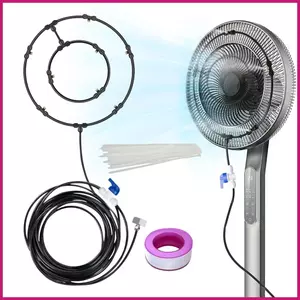 Bộ phun sương quạt Ngoài trời Misters Quạt làm mát Vòi 8 mét Vòi lọc không khí đa lỗ phun nước cho shopidaevn
