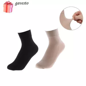 Tất mắt cá chân Nylon GAVESTO, Tất miệng rộng 1 / 5 đôi thoải mái, Tất dài ấm áp màu trơn dành cho nữ