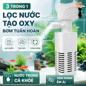 Máy lọc bể cá 3 trong 1 lọc nước tăng oxy hút tuần hoàn nhựa ABS cao cấp bền phù hợp bể cá cảnh nhỏ