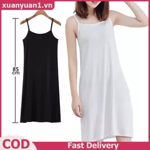 XUAN Nữ Màu Trơn Đầm Camisole Spaghetti Dây Dài Tank Top Slip Mini Dress VN